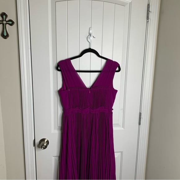 Rebecca Taylor purple silk pleated maxi gown size 6 formal prom wedding‎ guest - Picture 8 of 10